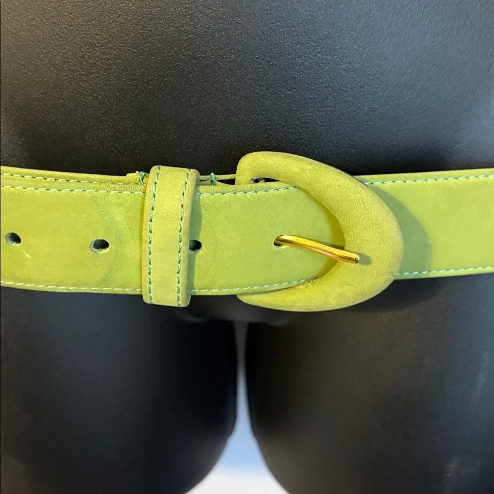 Echo Vintage Genuine Leather Lime Green Suede Belt size L